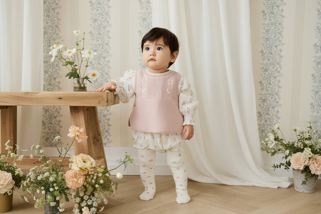 Organic Cotton Frill Bloomer - Egret