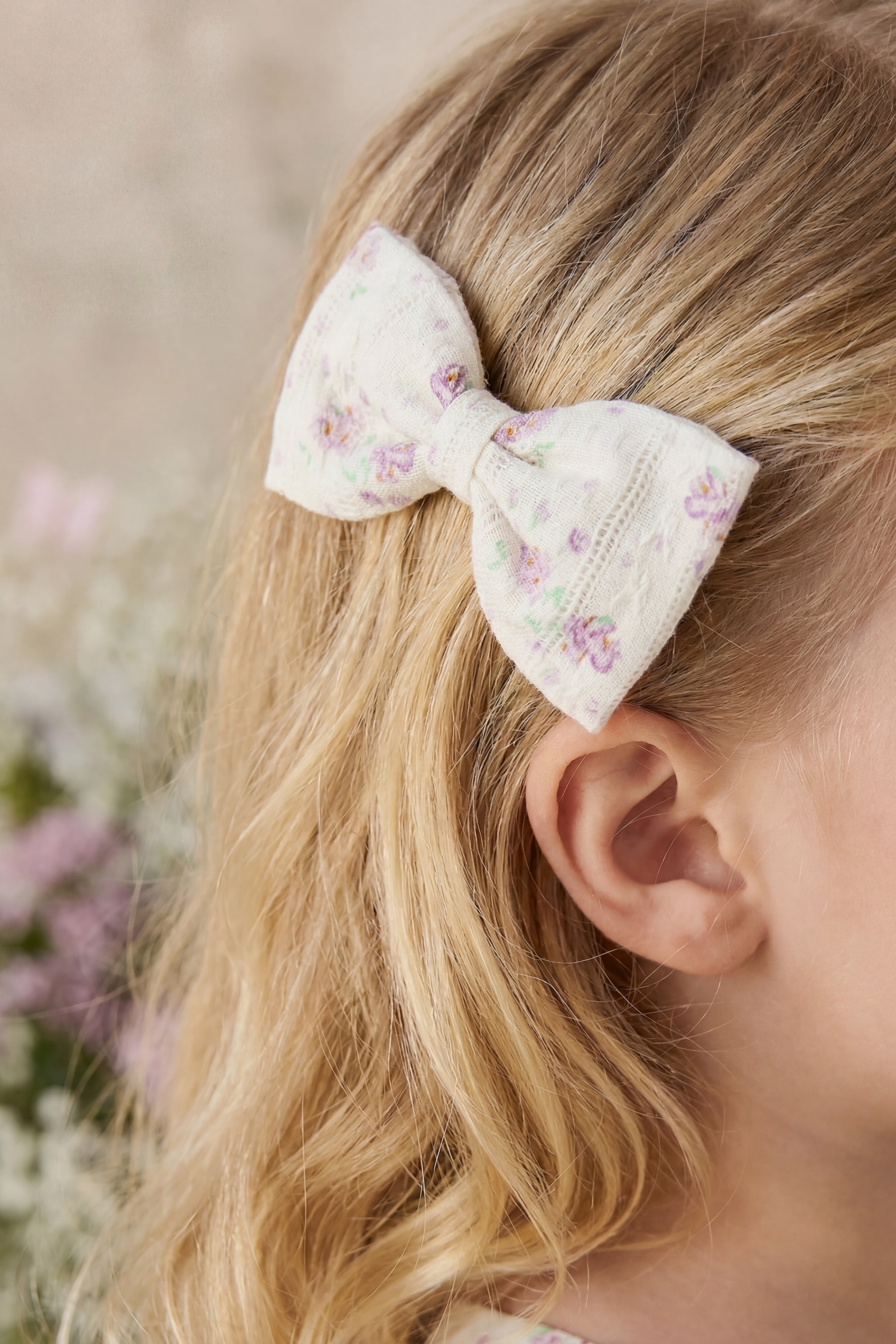 Organic Cotton Bow - Lilac