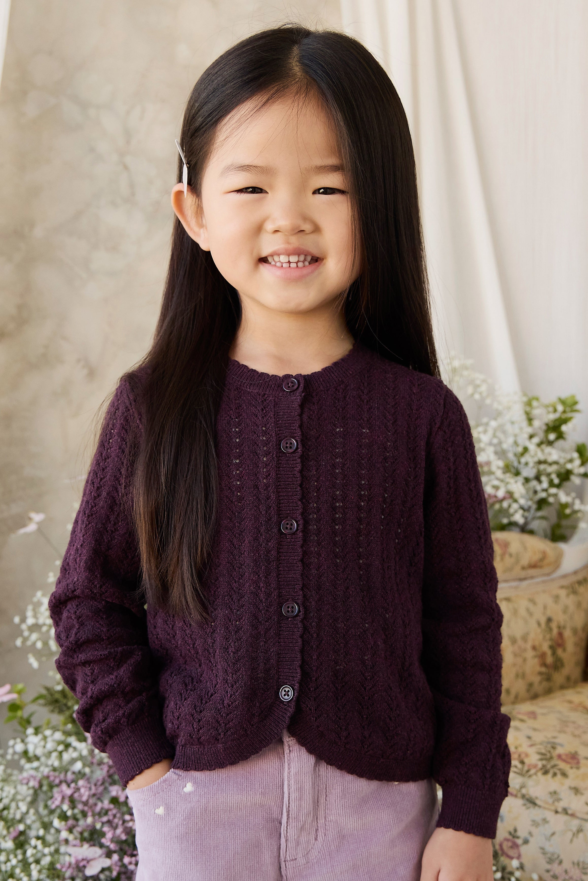 Knitted Cardigan - Blackcurrant