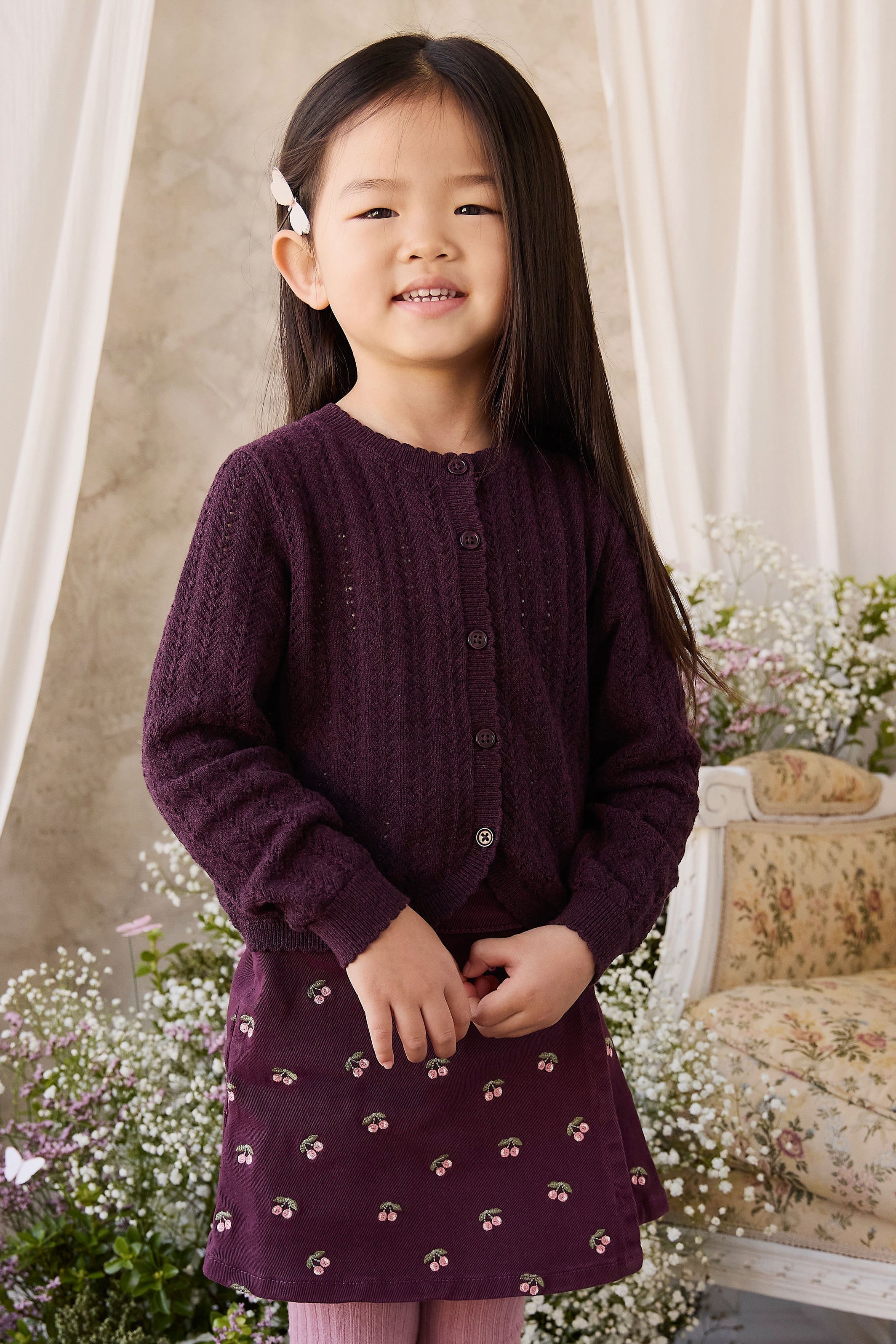 Knitted Cardigan - Blackcurrant