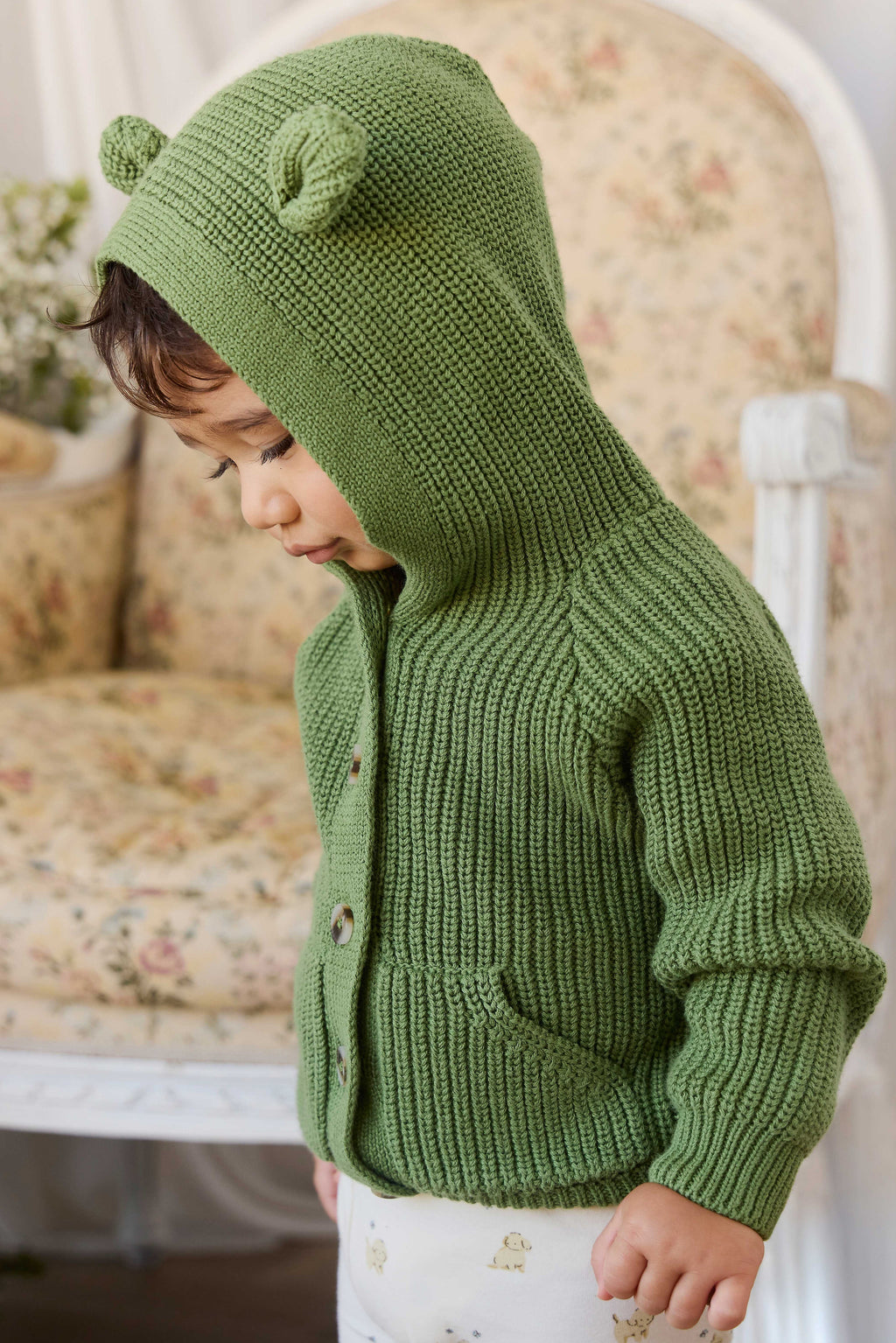 Bear Cardigan - Matcha