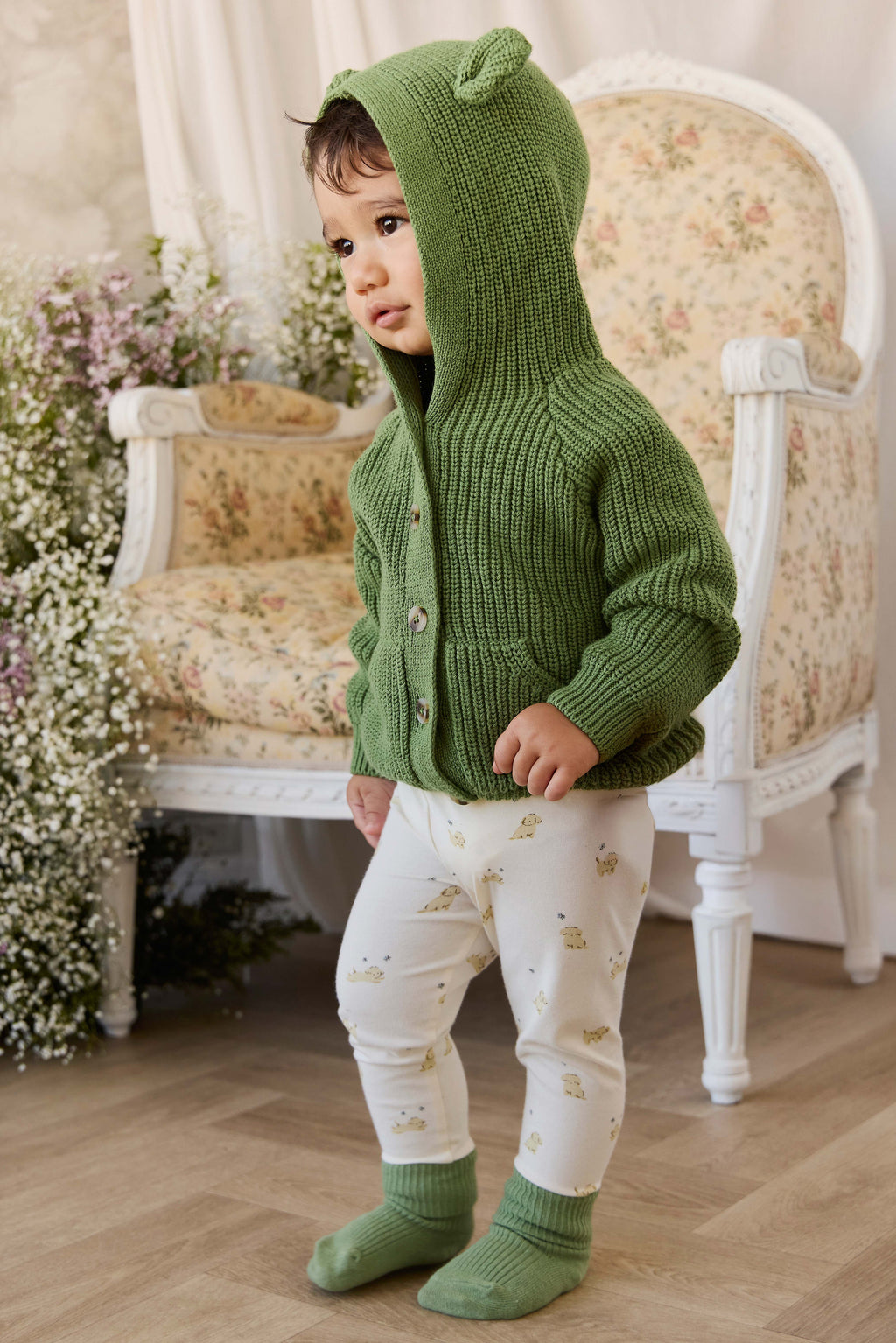 Bear Cardigan - Matcha