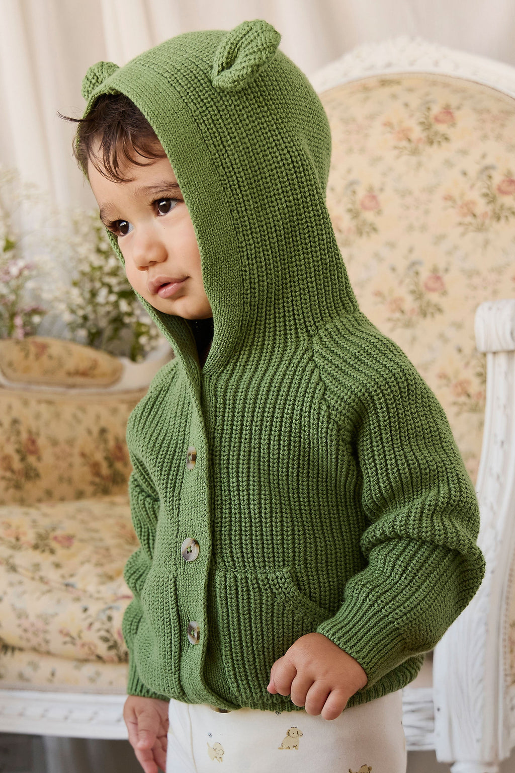 Bear Cardigan - Matcha