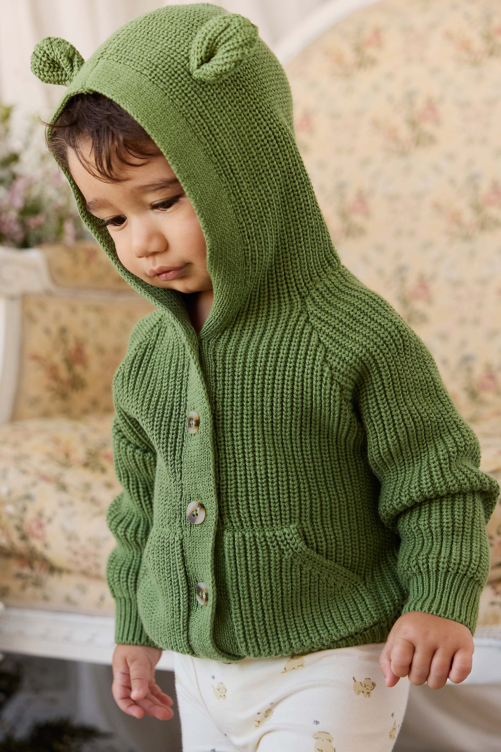 Bear Cardigan - Matcha