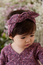 Bandeau délicat en coton biologique motif figues florales, légèrement extensible, pour bébés et enfants