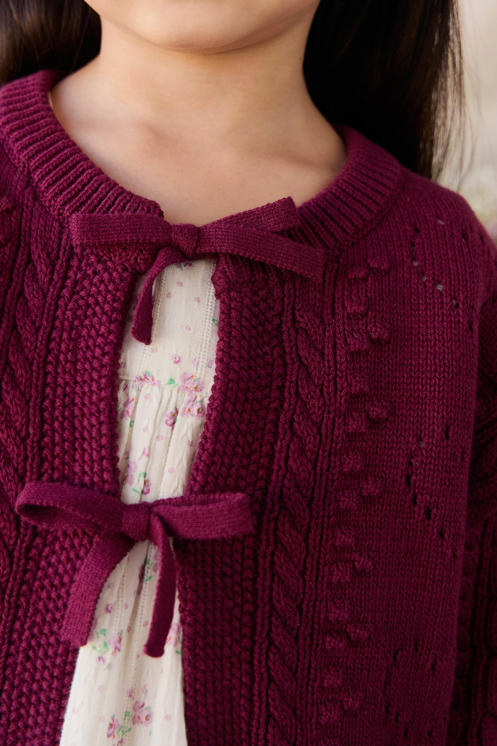 Knitted Cardigan - Mulberry Wood