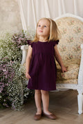Organic Cotton Muslin Lace Dress - Fig