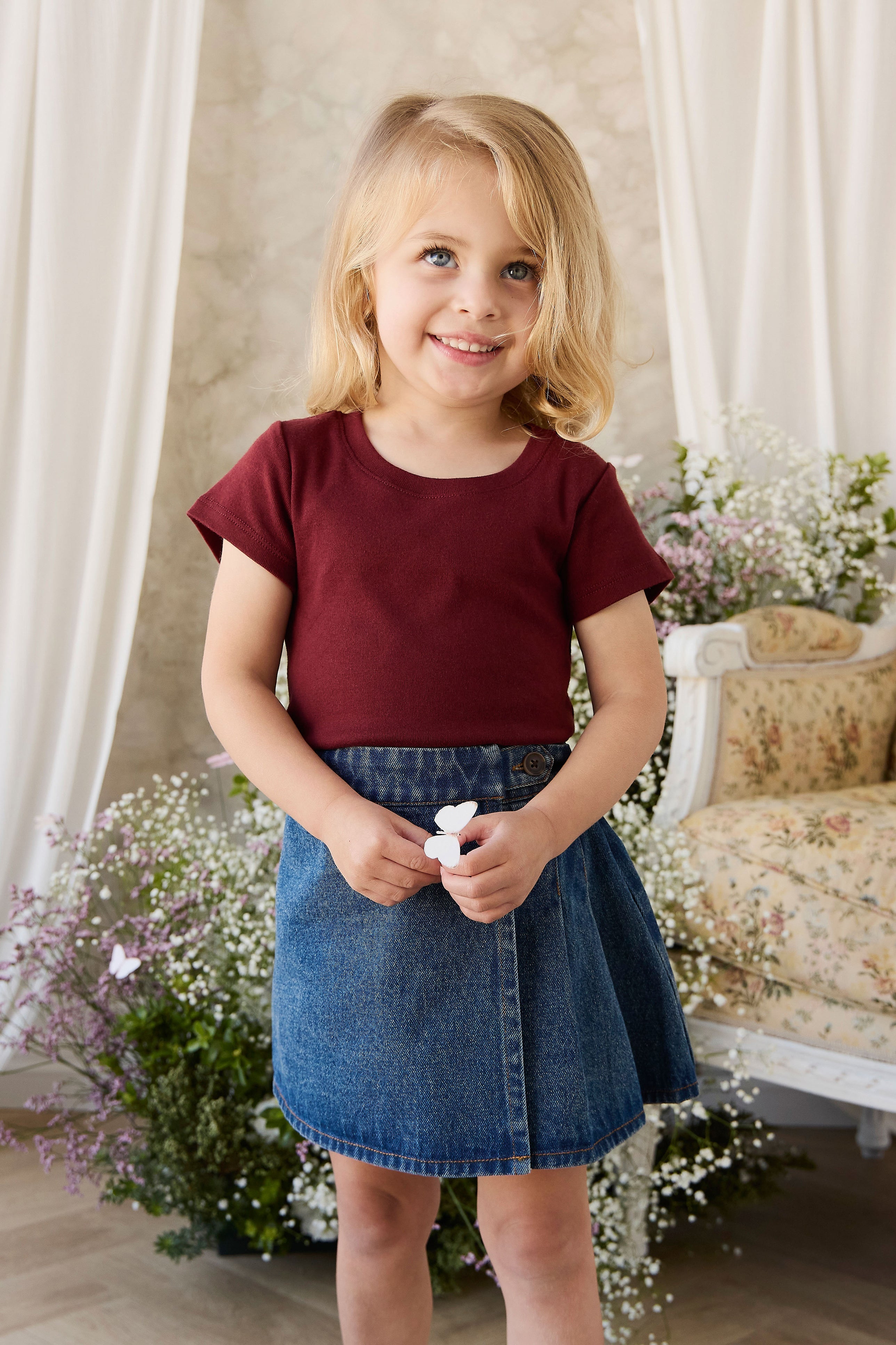 Organic Cotton Tee - Burgundy