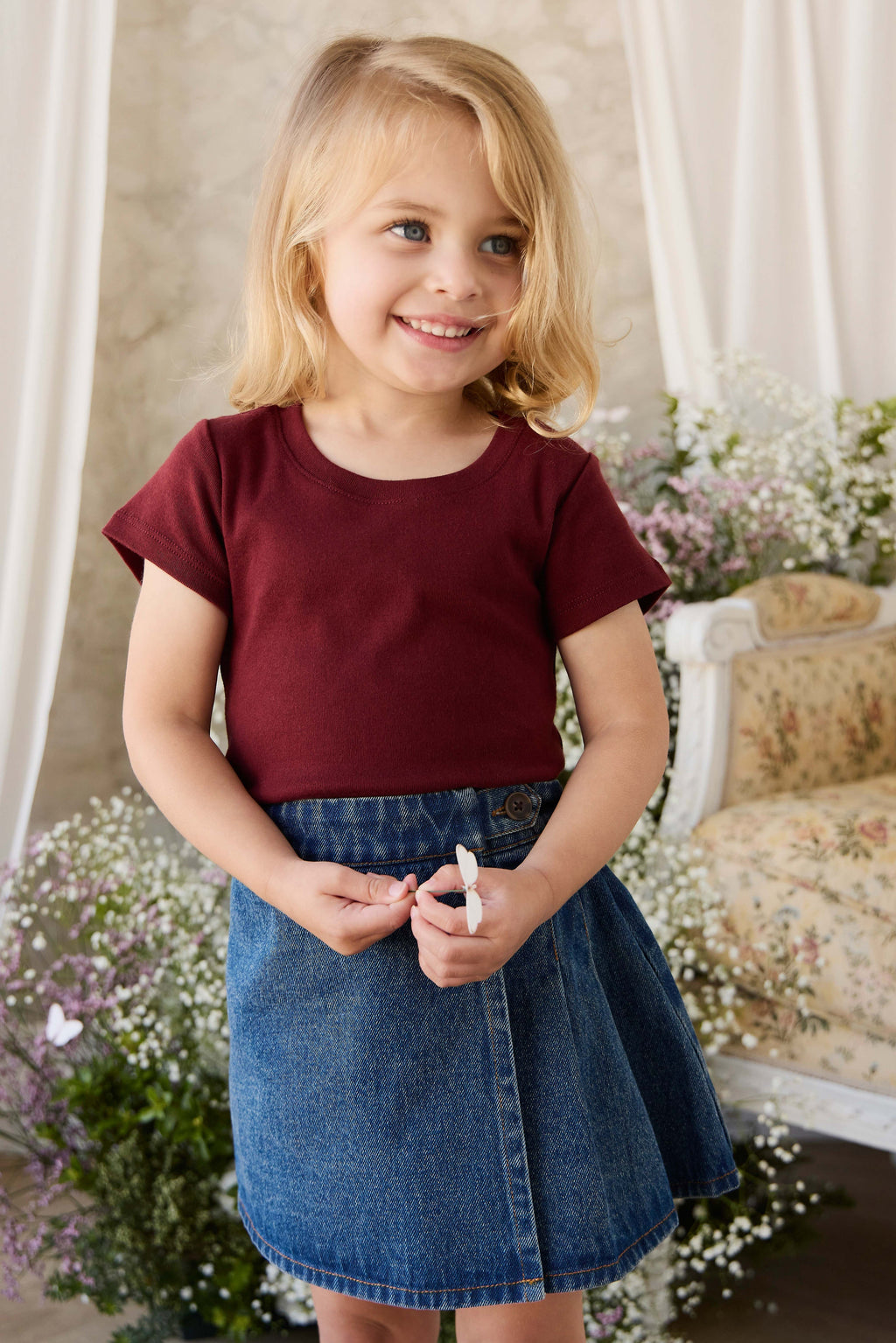 Organic Cotton Tee - Burgundy