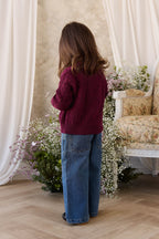 Cardigan en maille de coton avec détails texturés et liens à nouer sur le devant pour filles de 6 mois à 8 ans