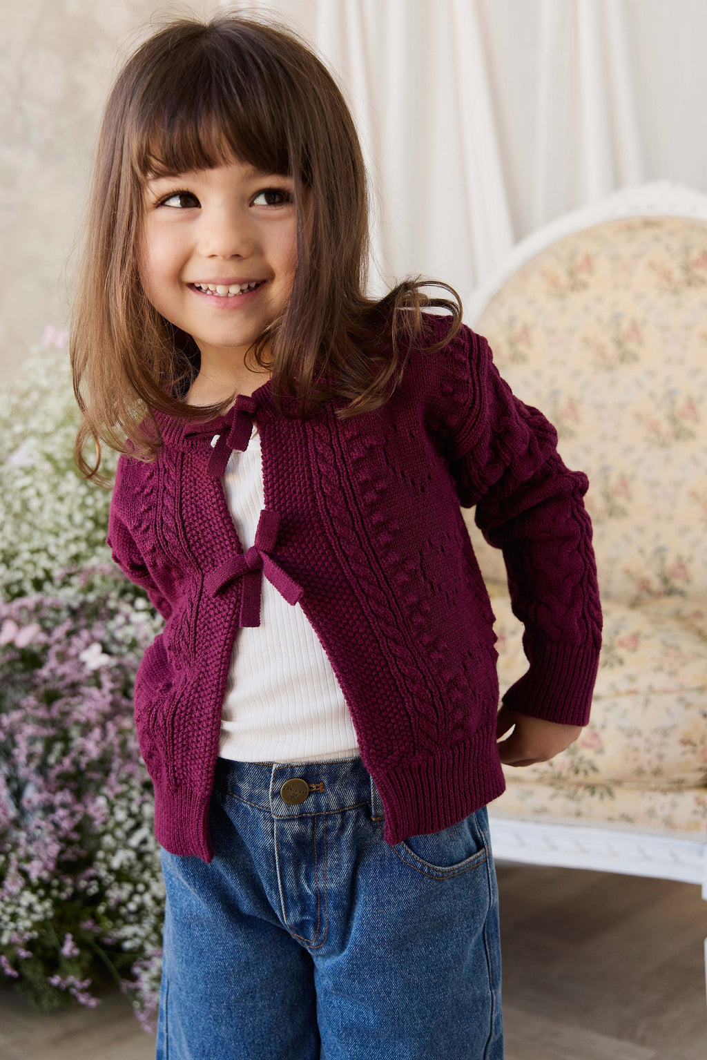 Knitted Cardigan - Mulberry Wood