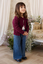 Pantalon en jean droit classique intemporel en coton avec poches fonctionnelles pour filles de 1 à 14 ans