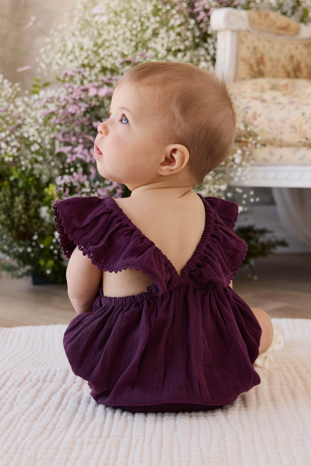 Organic Cotton Muslin Playsuit - Fig