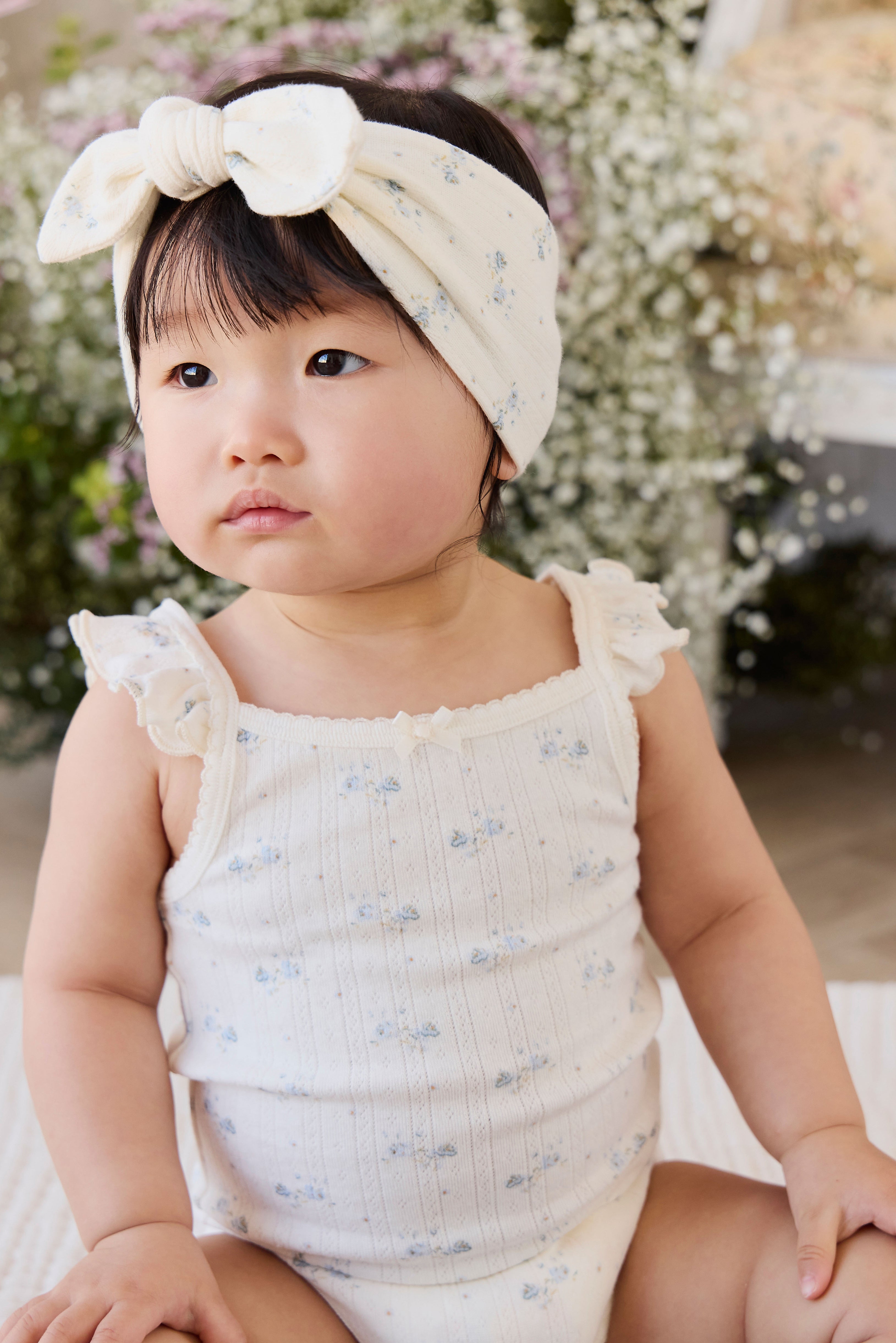 Organic Cotton Pointelle Bodysuit - Blue