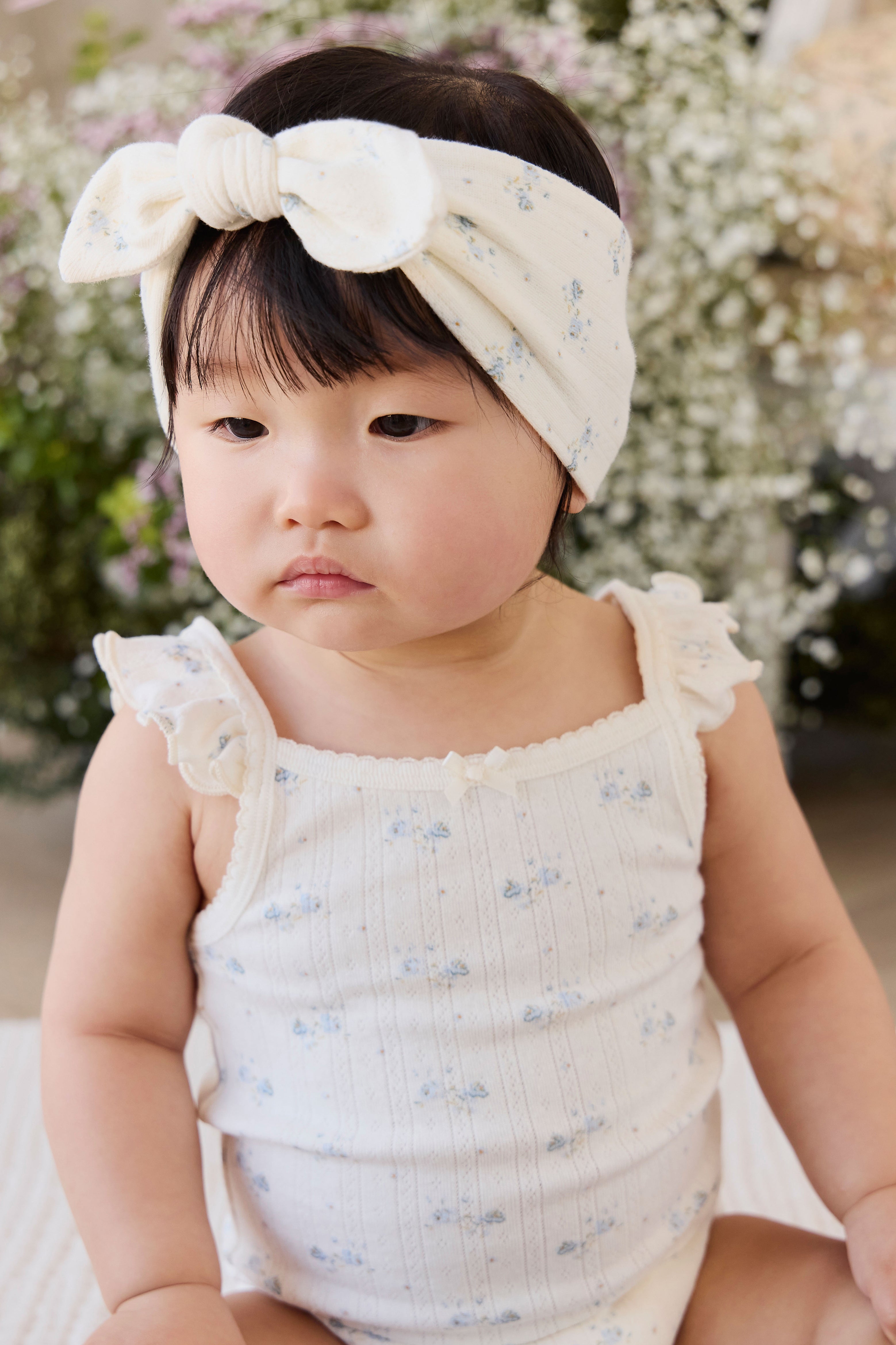 Organic Cotton Pointelle Bodysuit - Blue