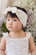 Organic Cotton Pointelle Headband - Blue
