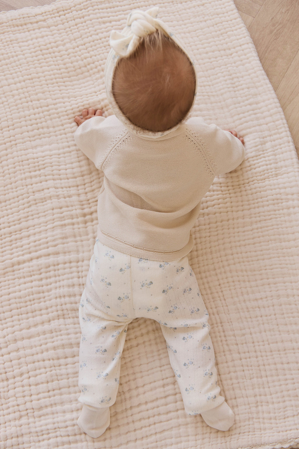Organic Cotton Pointelle Everyday Legging - Blue