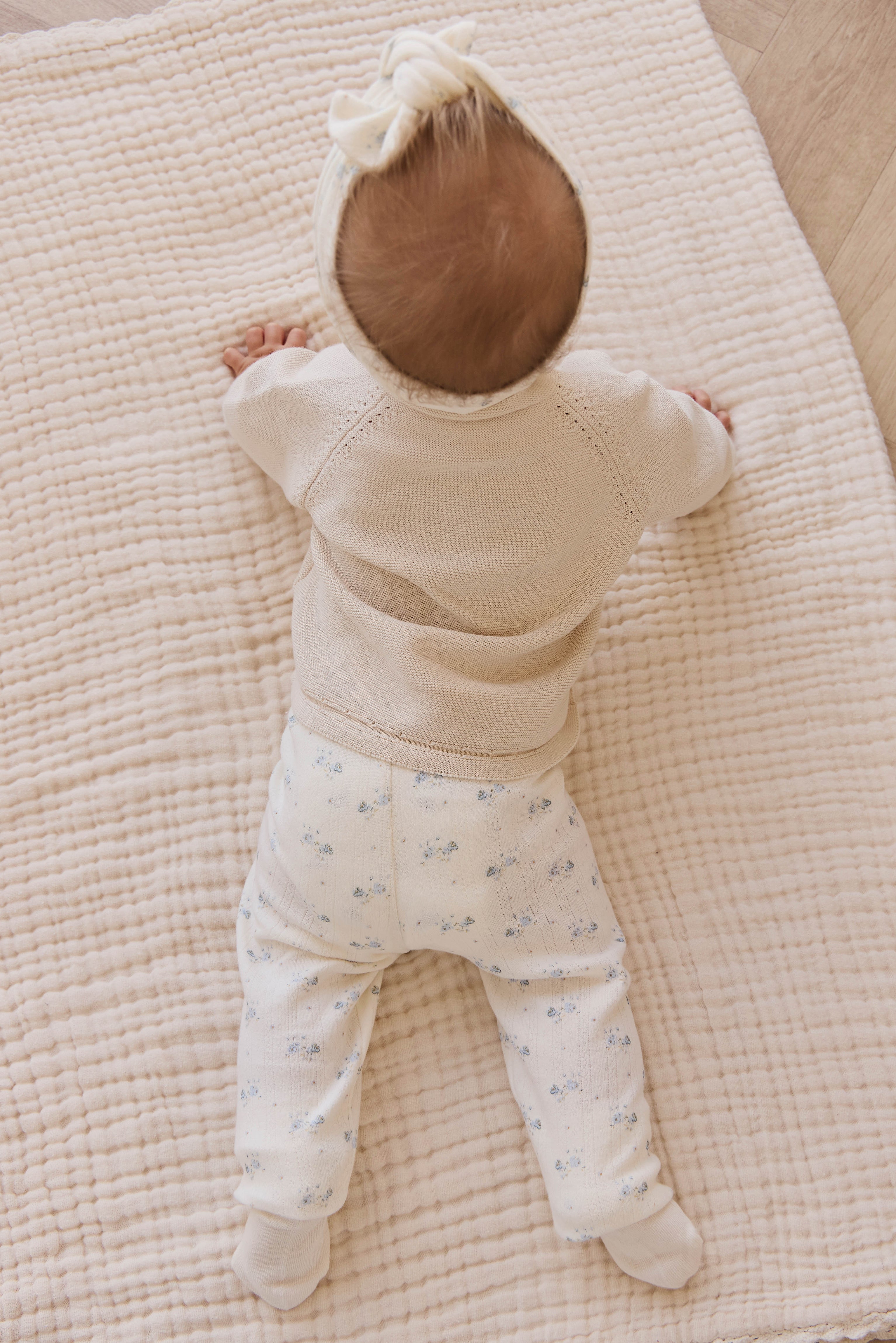 Organic Cotton Pointelle Everyday Legging - Blue