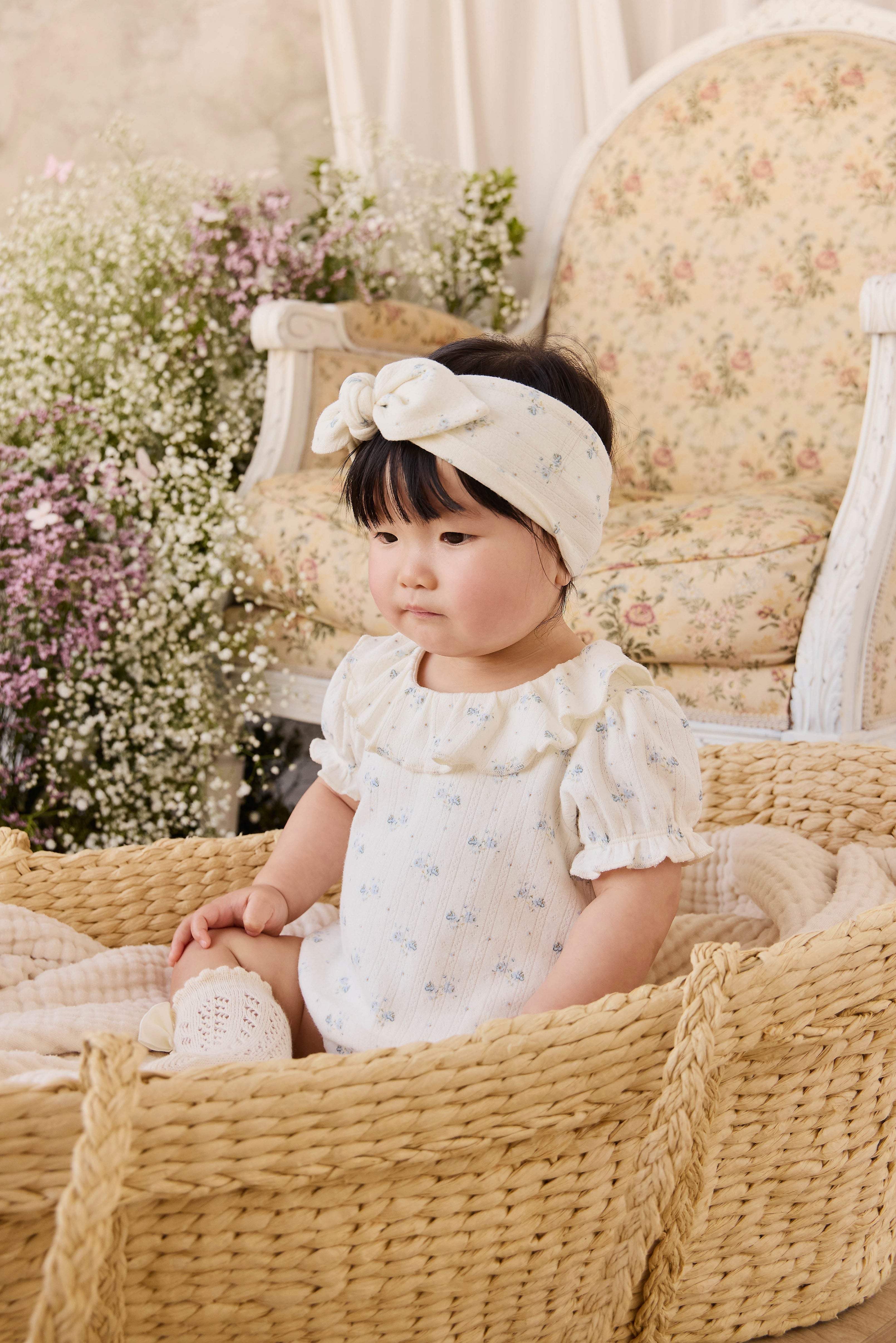 Organic Cotton Pointelle Bodysuit - Blue