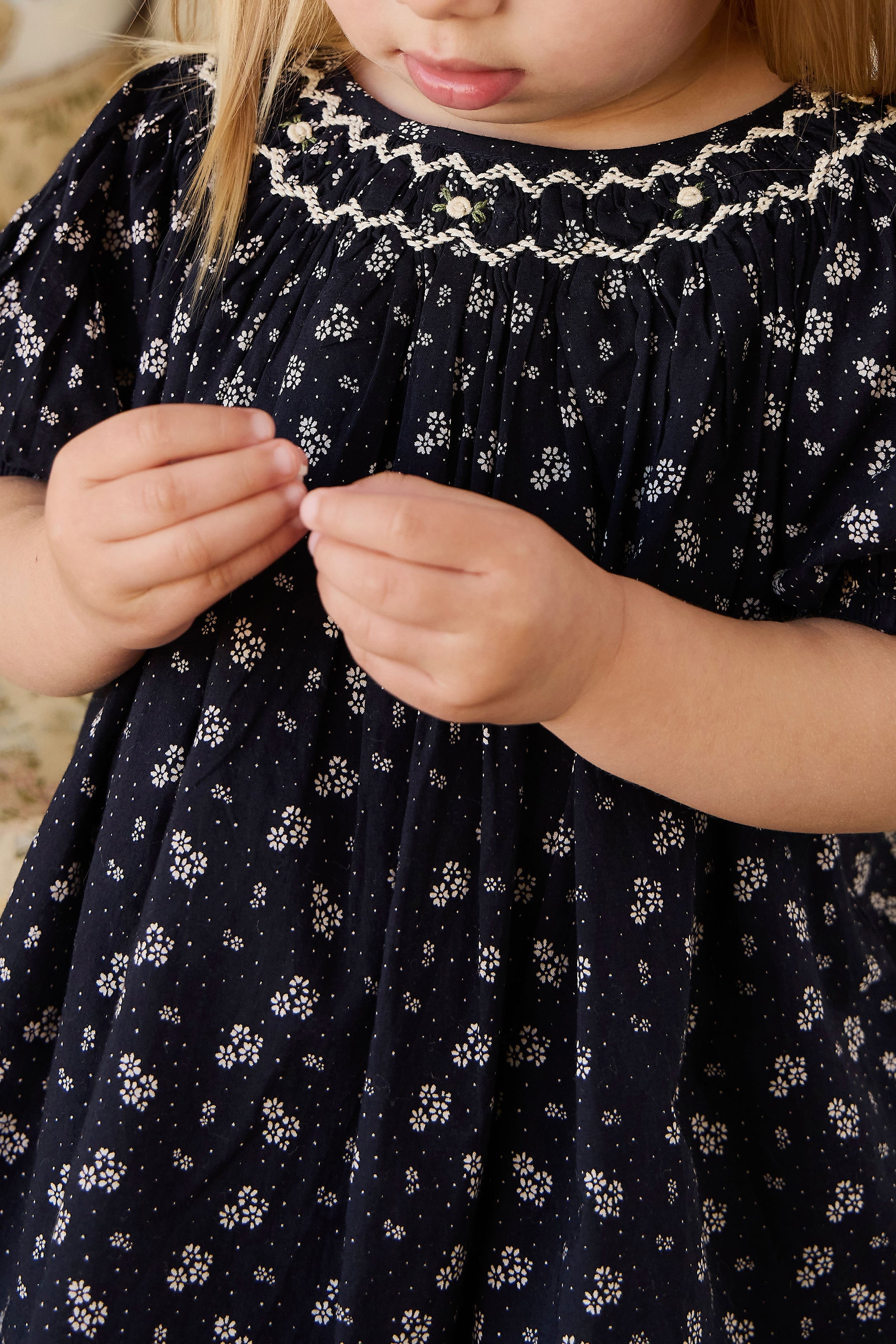 Organic Cotton Dress - Maisie Navy