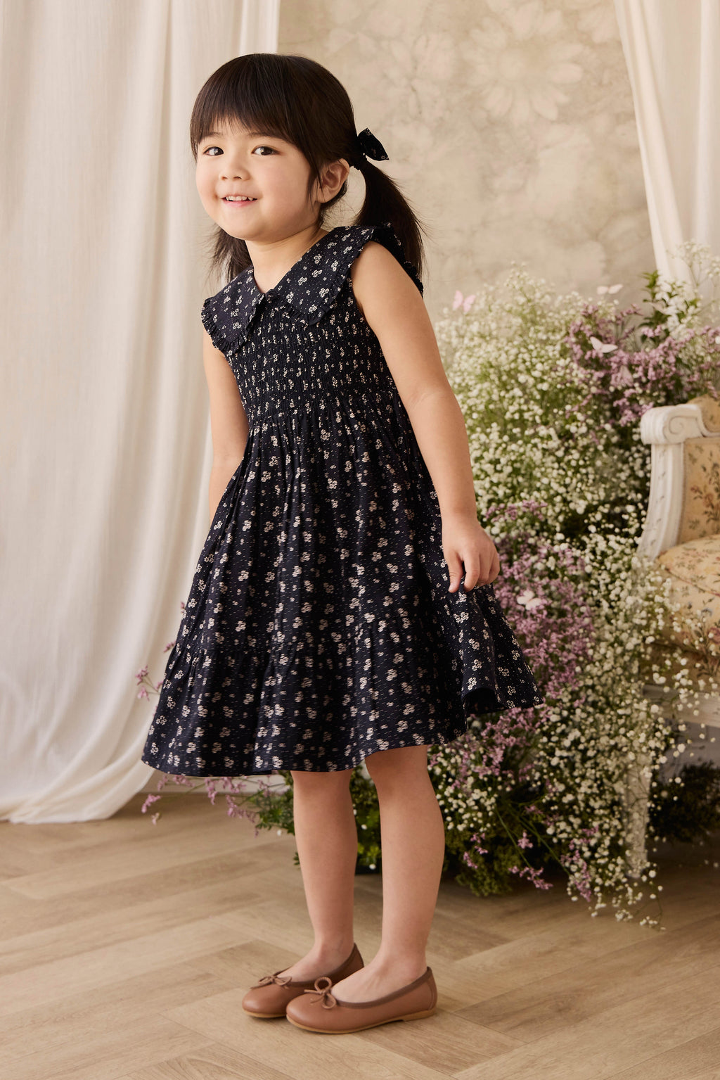 Organic Cotton Dress - Navy