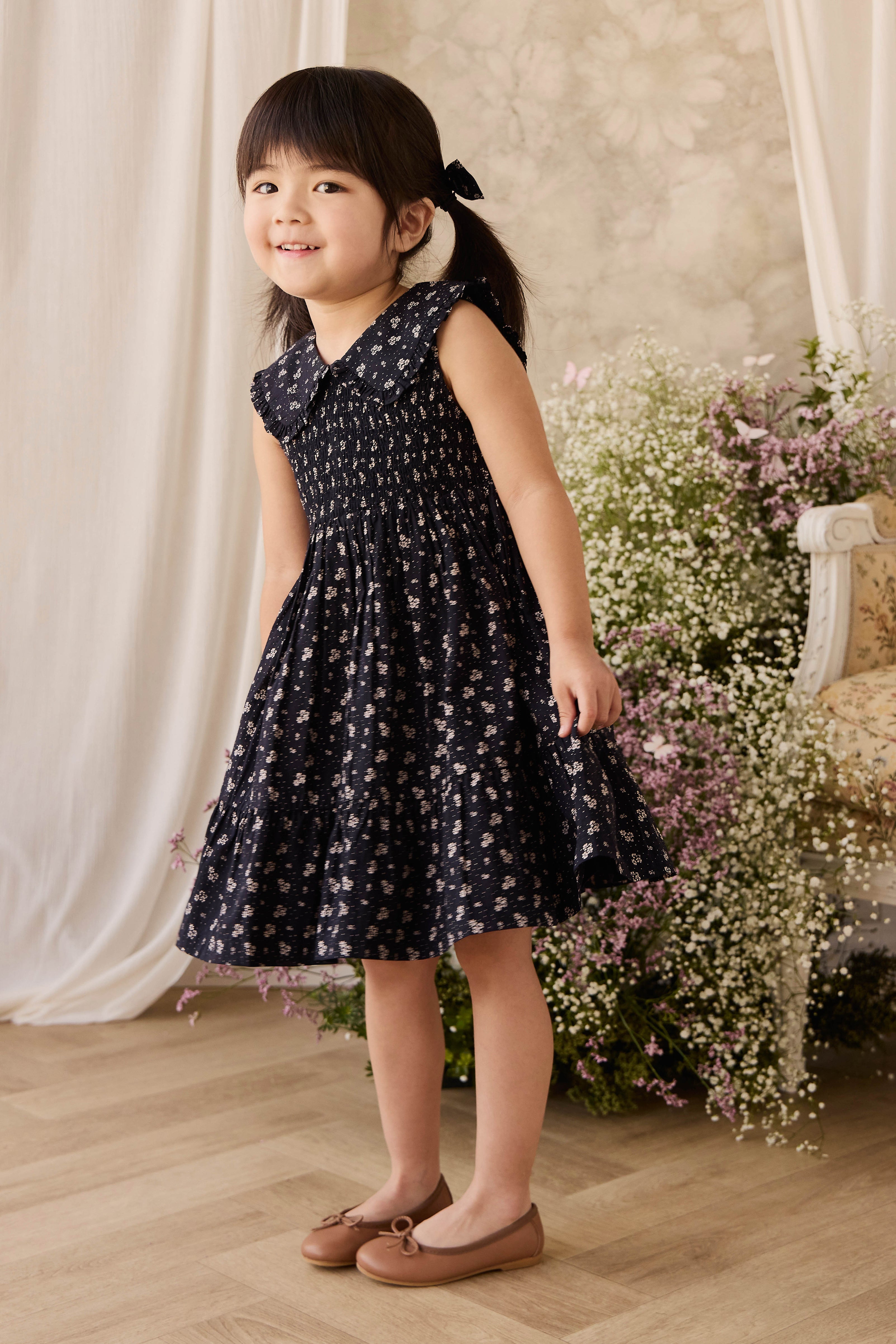 Organic Cotton Dress - Navy