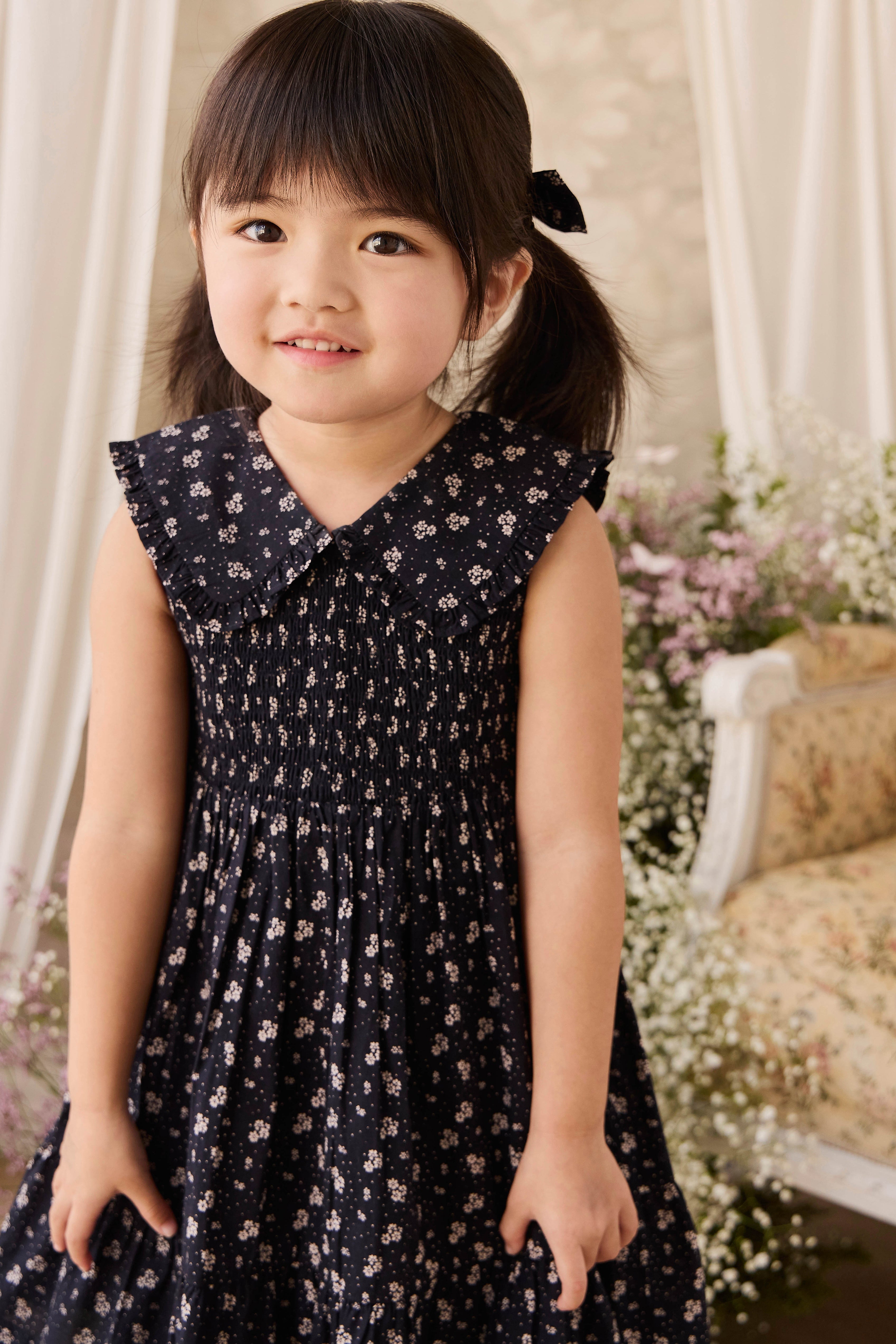 Organic Cotton Dress - Navy