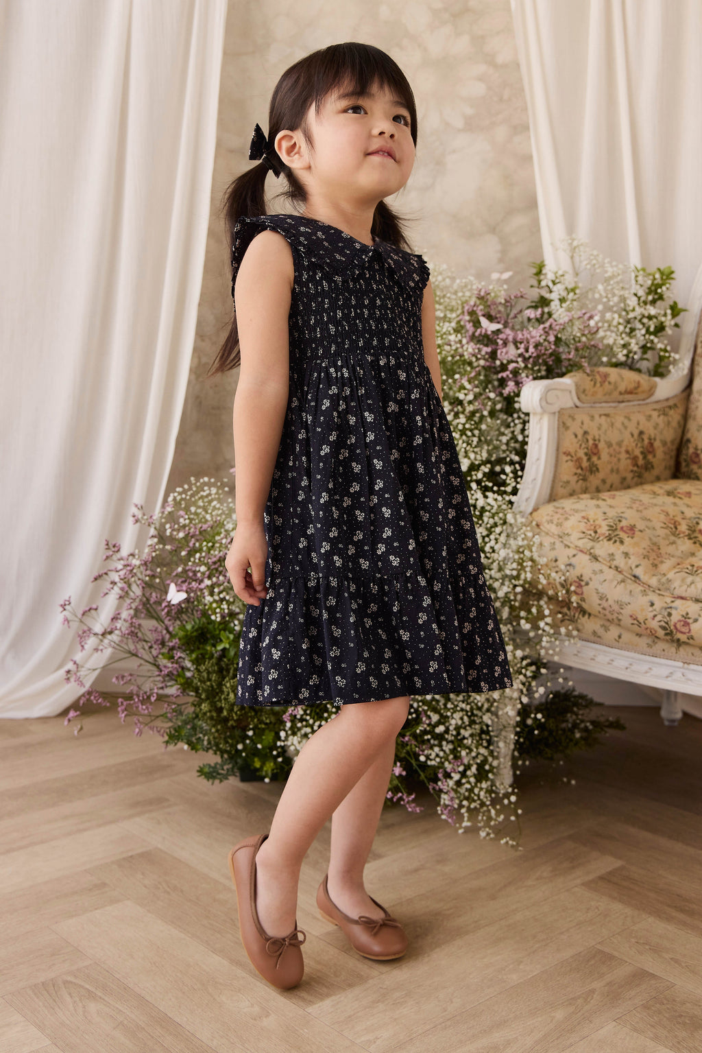 Organic Cotton Dress - Navy