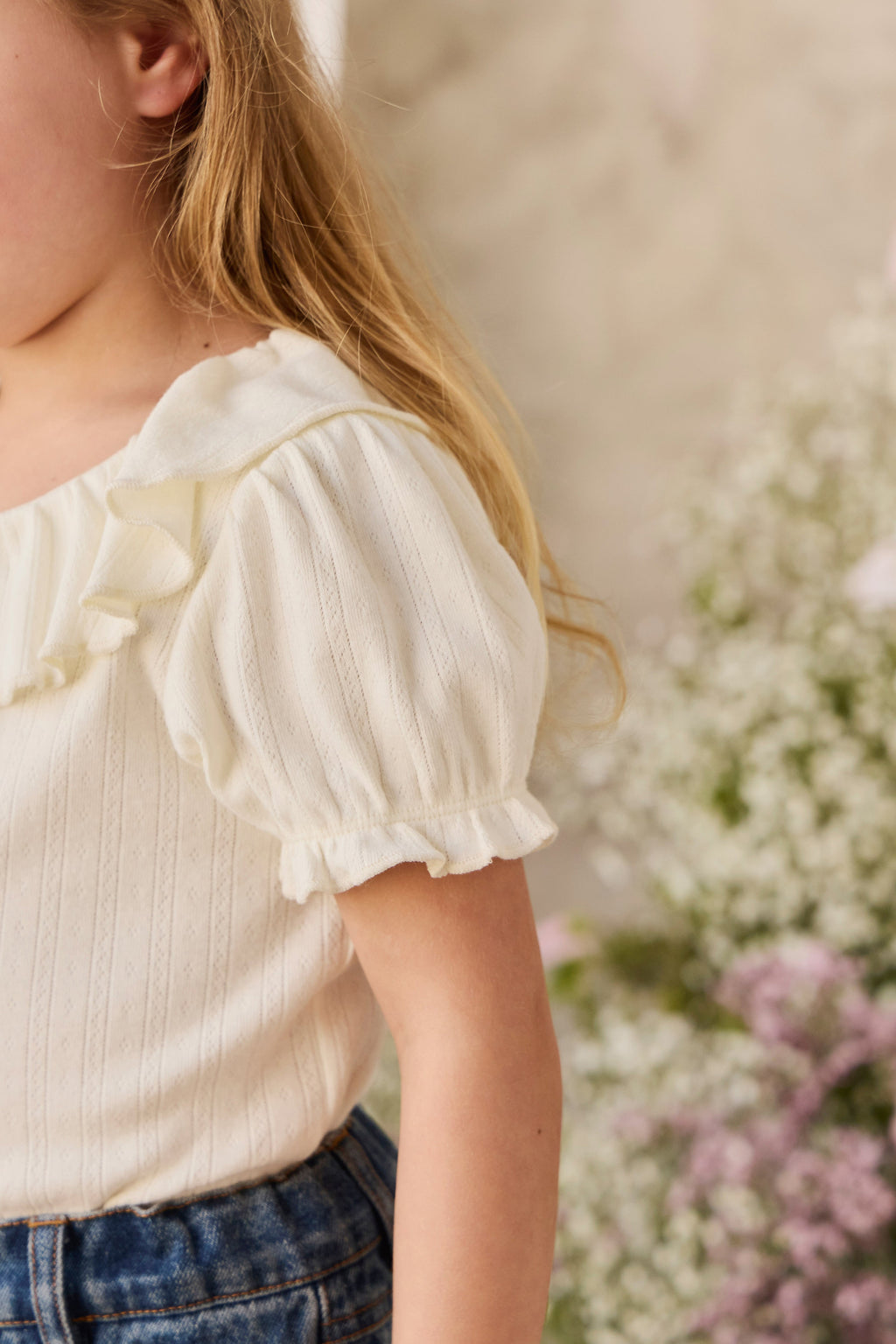 Organic Cotton Pointelle Top - Parchment