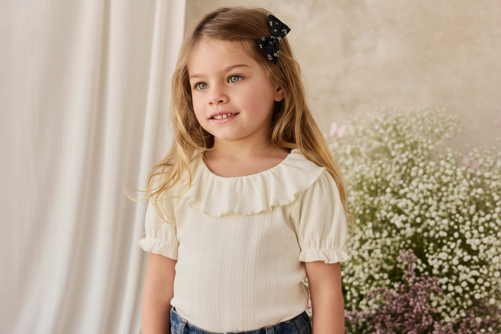 Organic Cotton Pointelle Top - Parchment