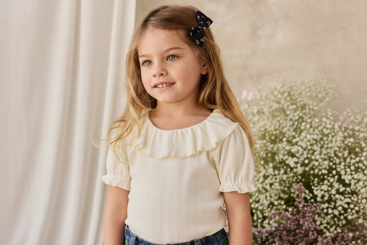 Organic Cotton Pointelle Top - Parchment