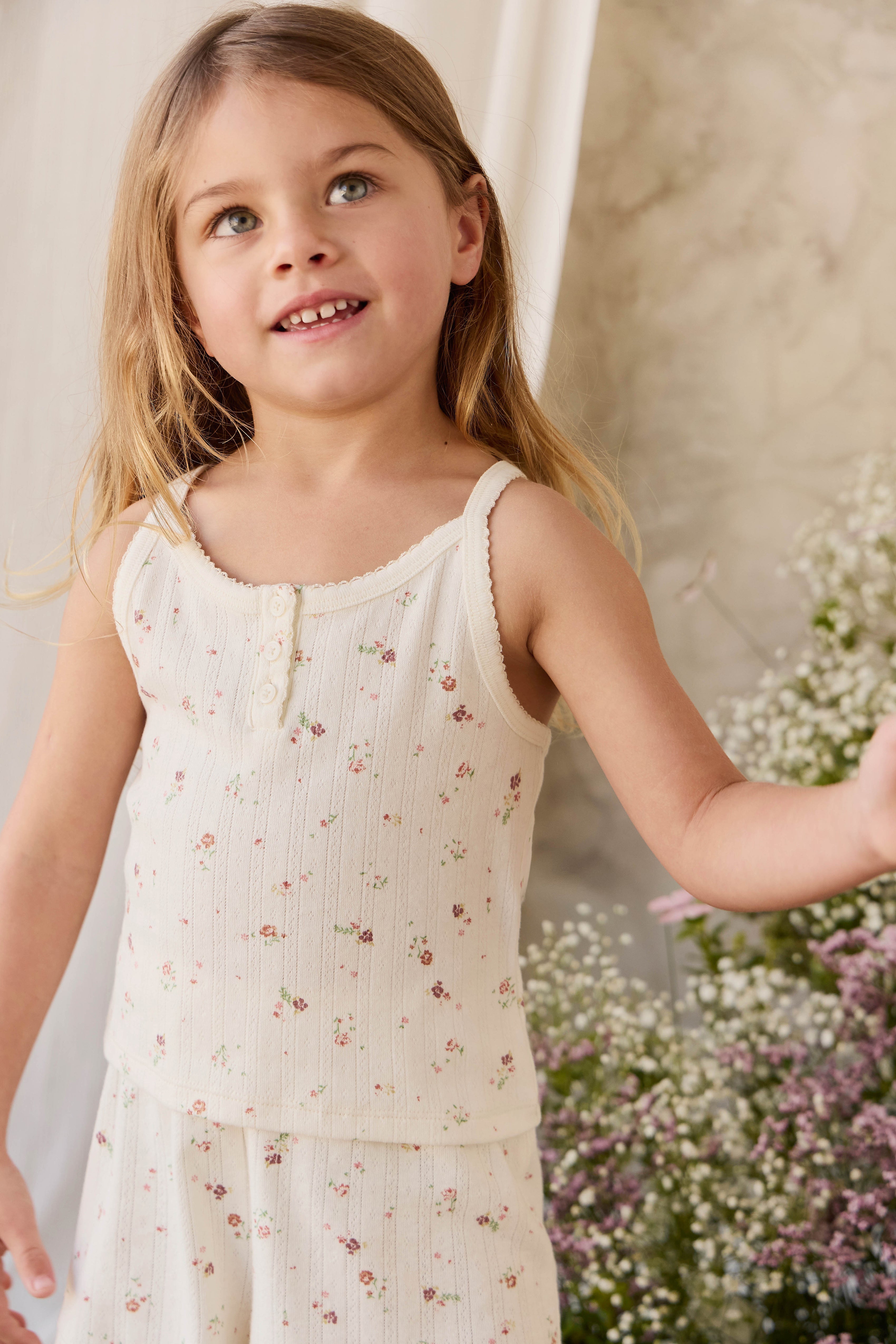 Organic Cotton Pointelle Short - Egret