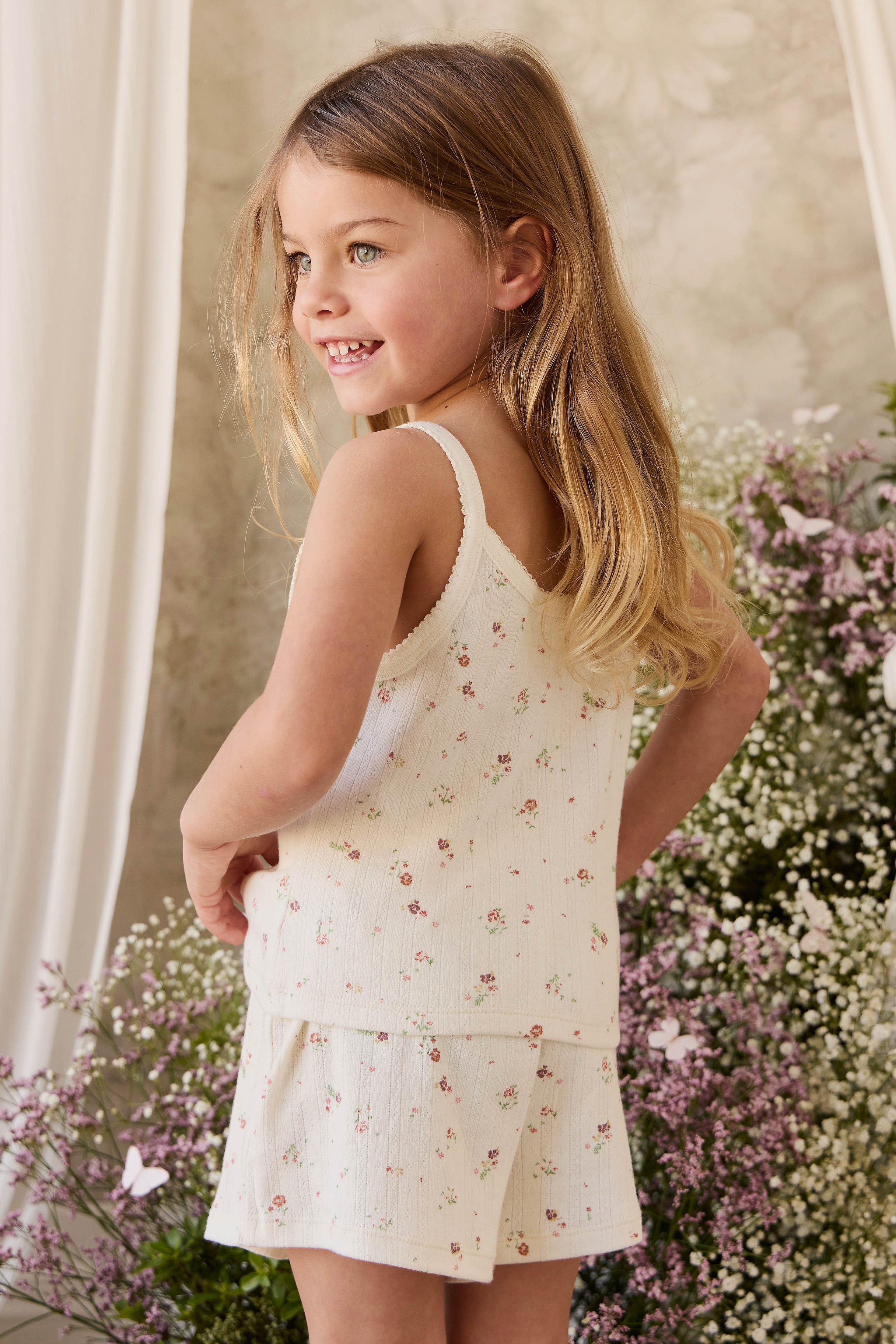 Organic Cotton Pointelle Short - Egret