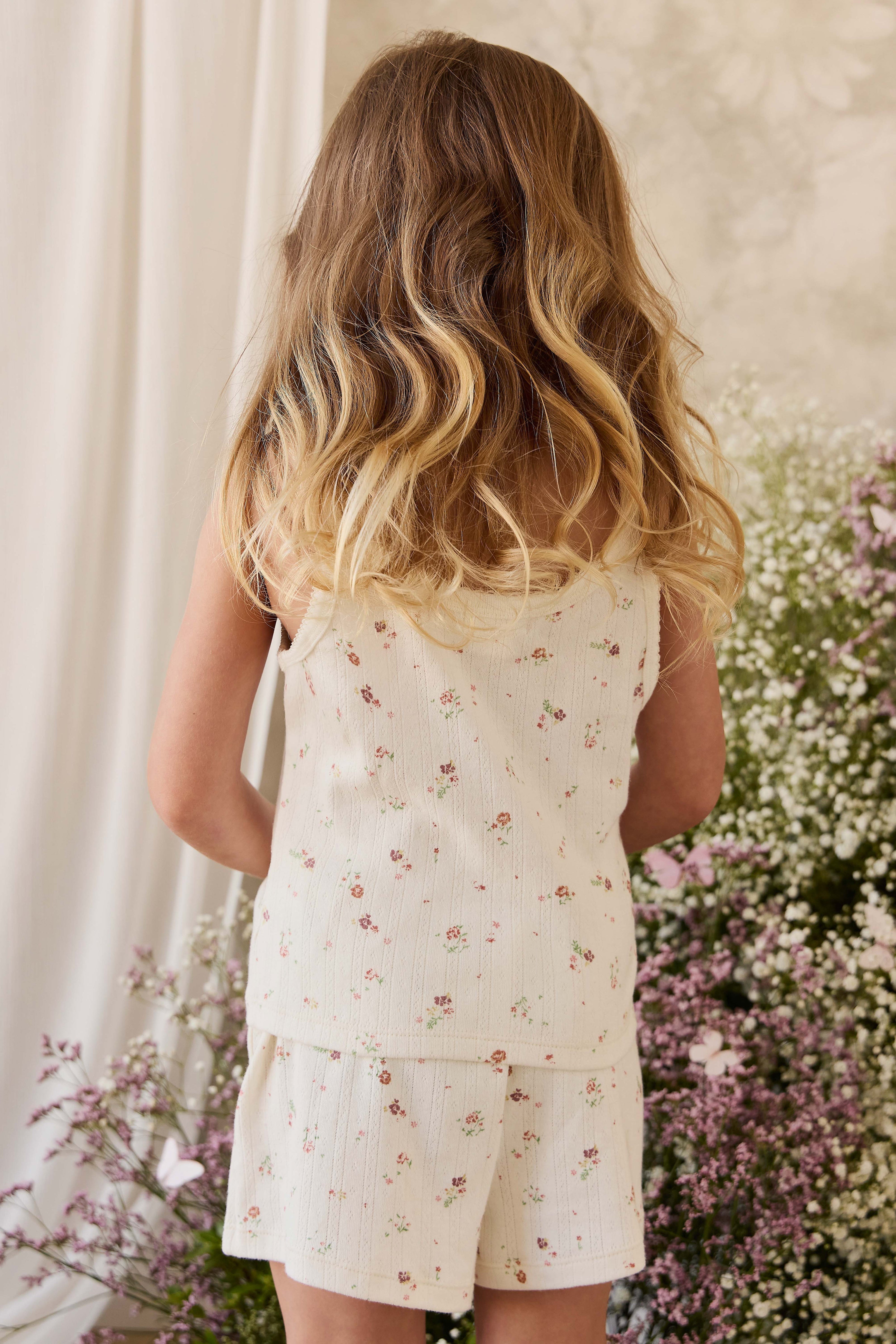 Organic Cotton Pointelle Singlet - Egret
