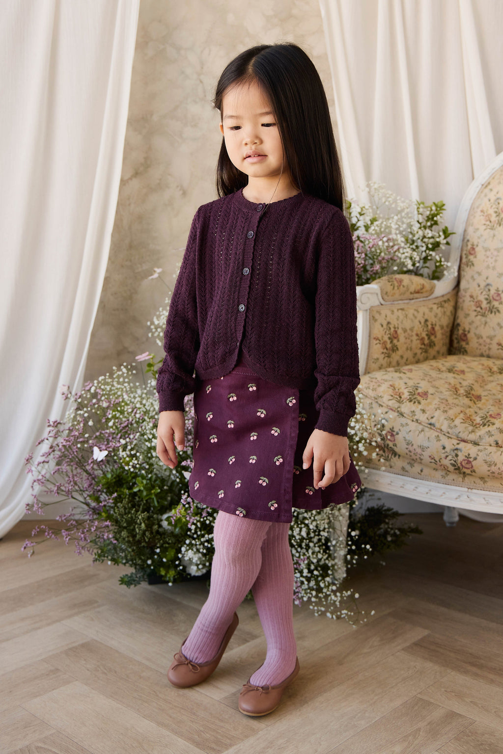 Knitted Cardigan - Blackcurrant