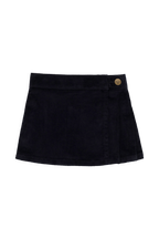 Mini-jupe structurée classique en coton bleu marine pour le quotidien des filles de 1 à 14 ans