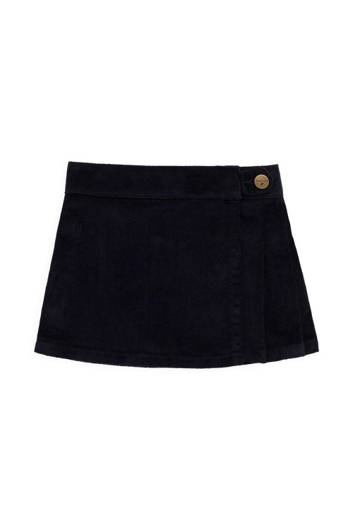 Mini-jupe structurée classique en coton bleu marine pour le quotidien des filles de 1 à 14 ans