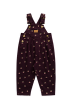 Salopette Fille 1-6 Ans en Coton-Élasthanne Imprimé Cerises et Figue avec Bretelles Réglables et Poche Bavette