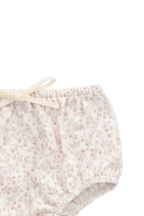 Bloomer Bébé en Coton Biologique « Classic Posy Milk Floral » avec Taille et Chevilles Élastiquées pour Filles Naissance–2 Ans