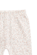 Legging de tous les jours en coton biologique et élasthanne à imprimé floral crème doux avec taille élastique pour filles du nouveau-né à 10 ans