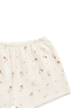 Short en pointelle de coton-élasthanne bio neutre avec taille élastiquée pour fille de 6 mois à 10 ans