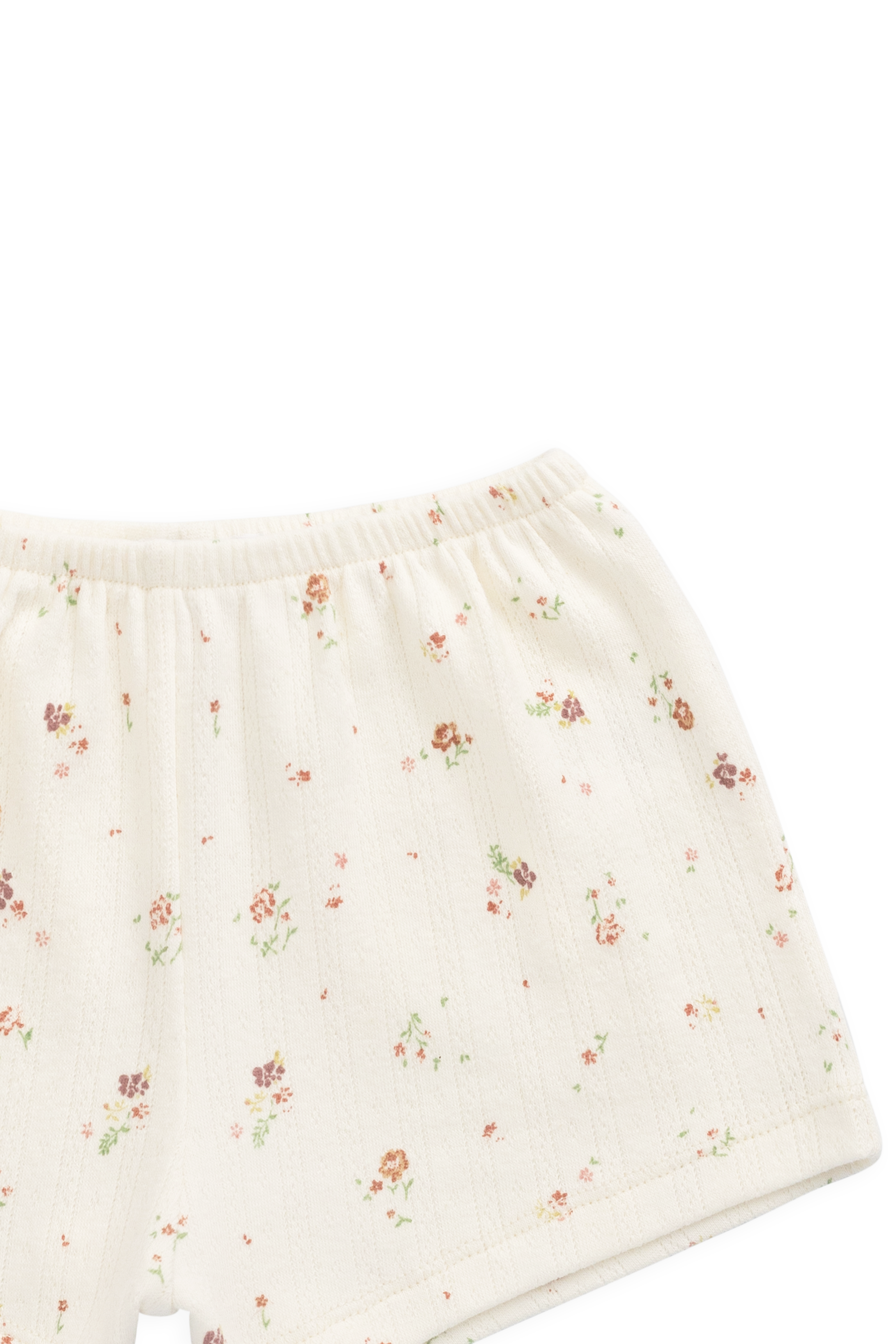 Organic Cotton Pointelle Short - Egret