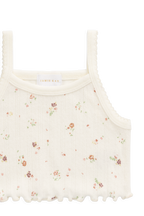 Débardeur bébé fille 0-3 ans en coton biologique et élasthanne pointelle Sweet  Floral avec ourlet festonné