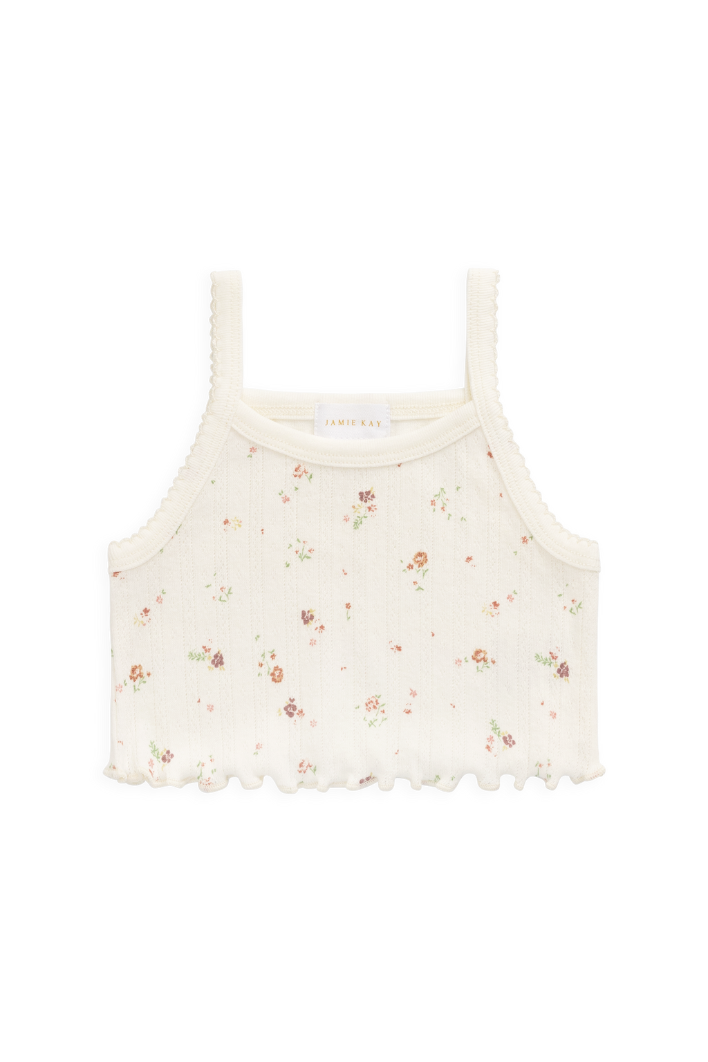 Organic Cotton Pointelle Singlet - Egret