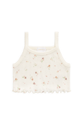 Organic Cotton Pointelle Singlet - Egret