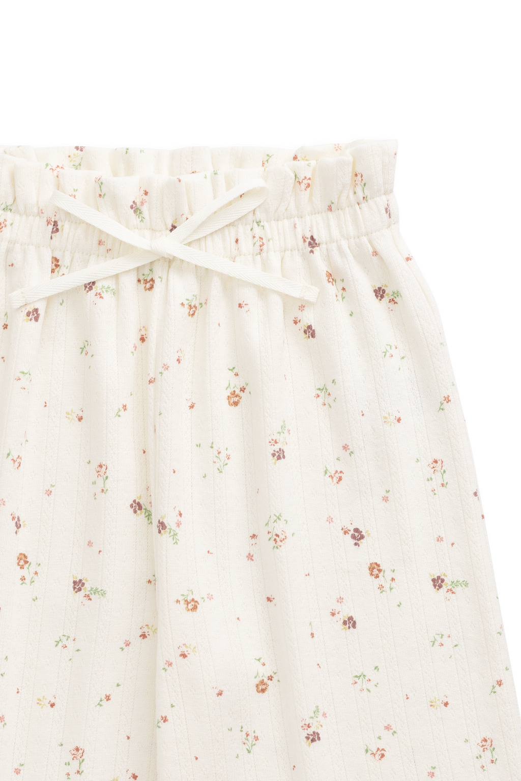 Organic Cotton Pointelle Pant - Egret