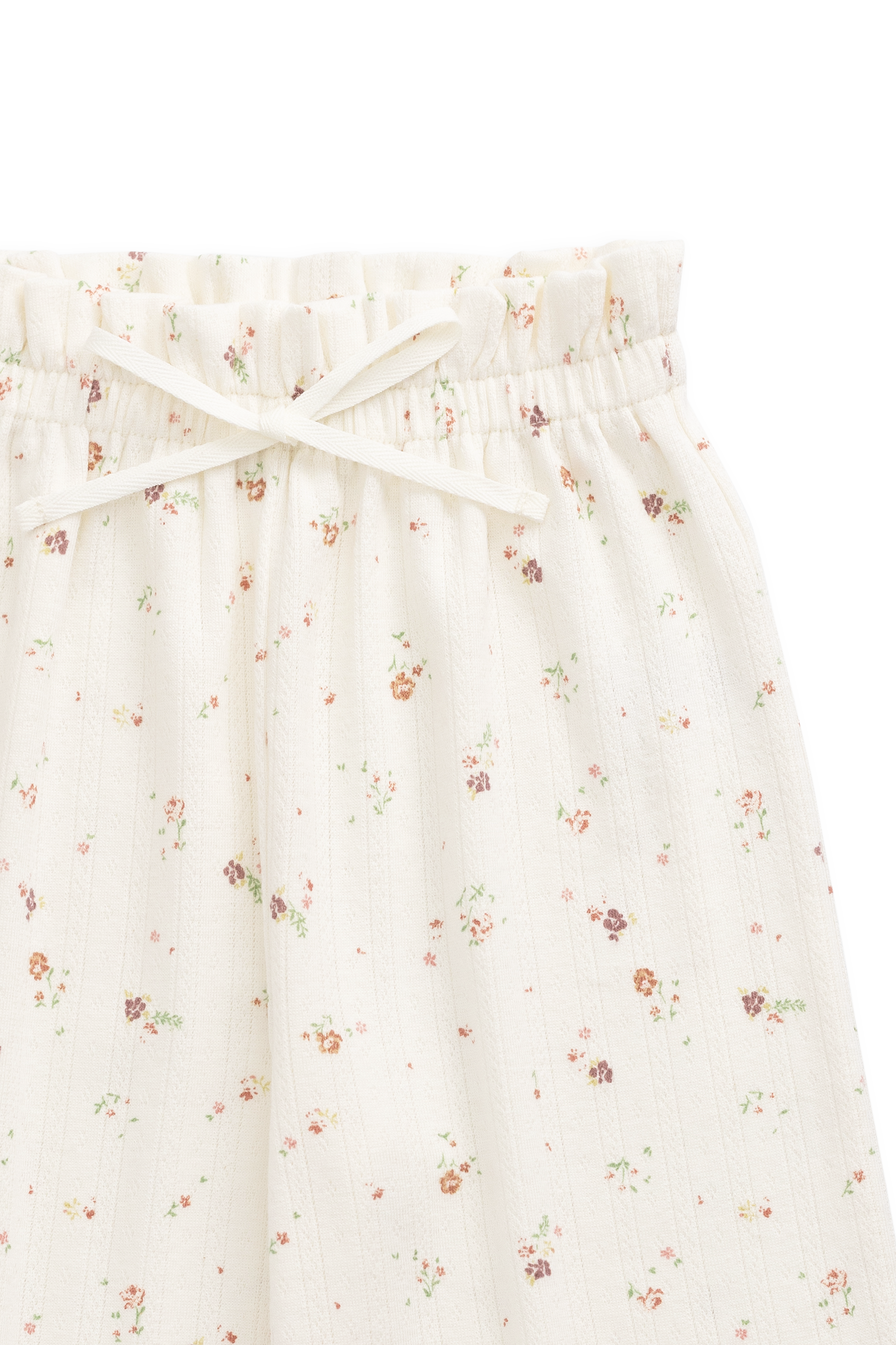 Organic Cotton Pointelle Pant - Egret