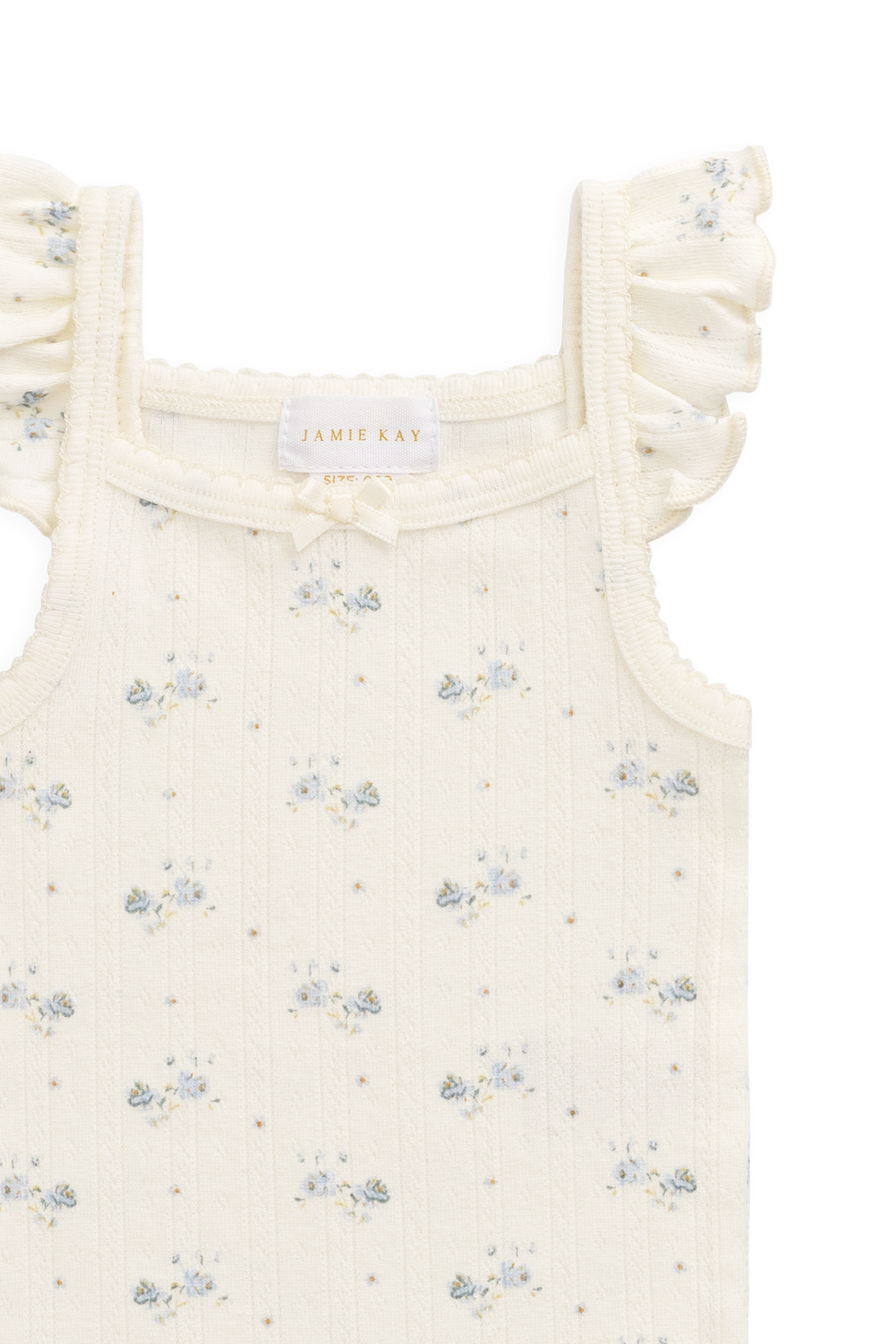 Organic Cotton Pointelle Bodysuit - Blue