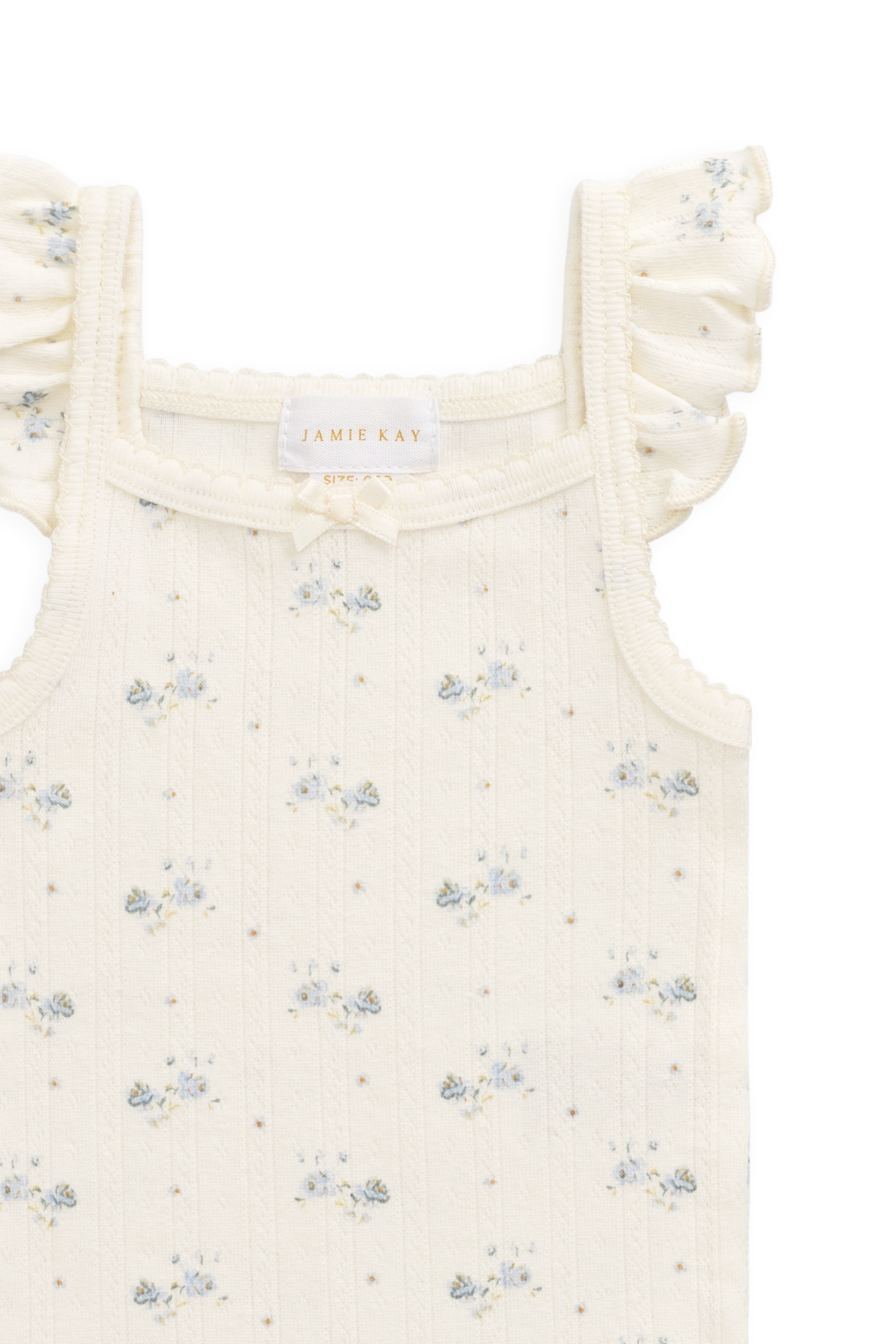 Organic Cotton Pointelle Bodysuit - Blue