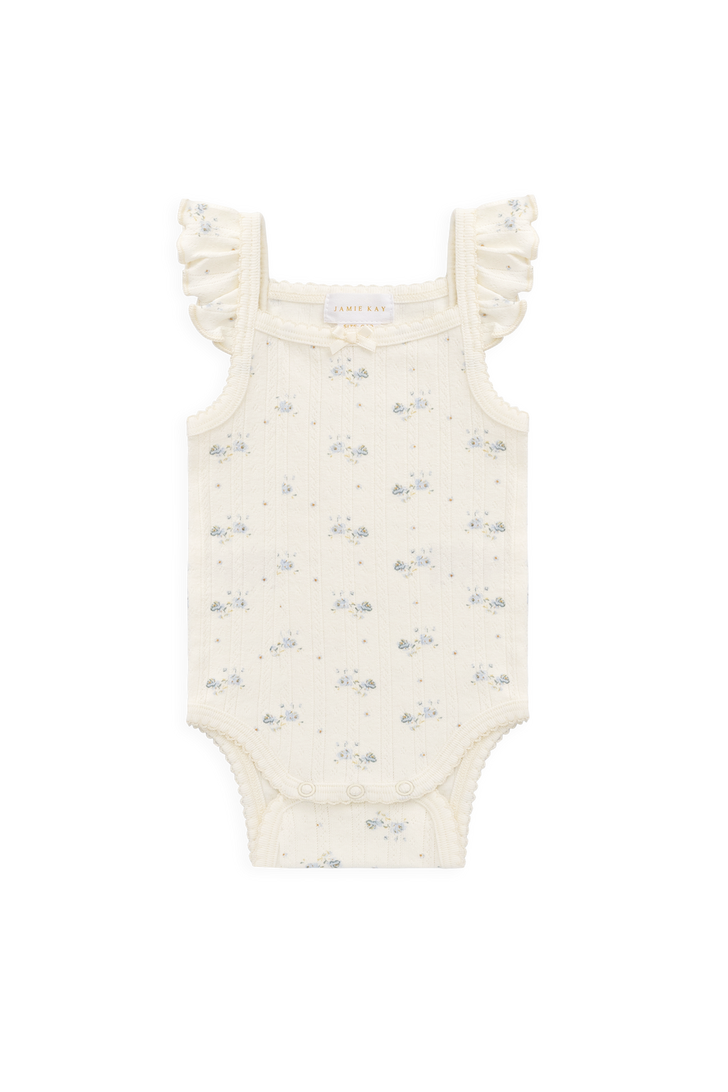 Organic Cotton Pointelle Bodysuit - Blue